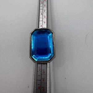 Vintage Oversized Blue Glass Cocktail Ring